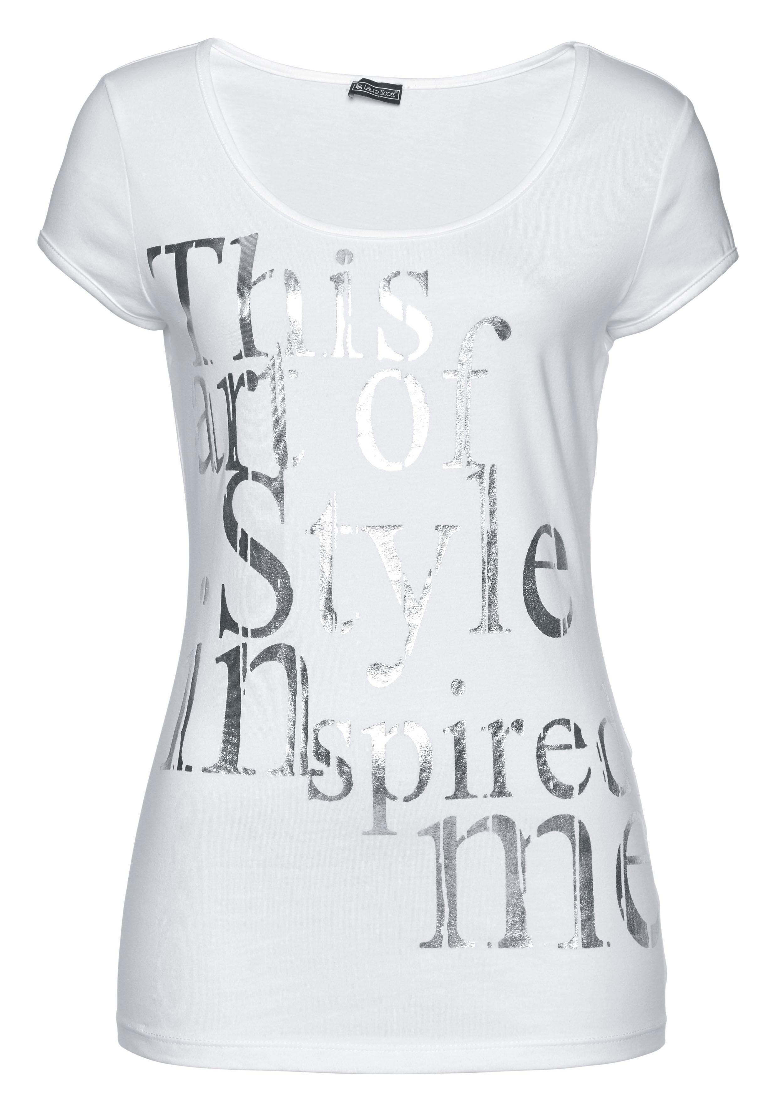 Laura Scott Rundhalsshirt mit Folienprint