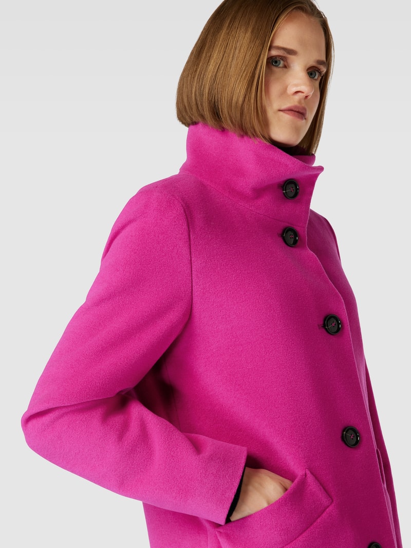 Mantel mit Stehkragen in pink
