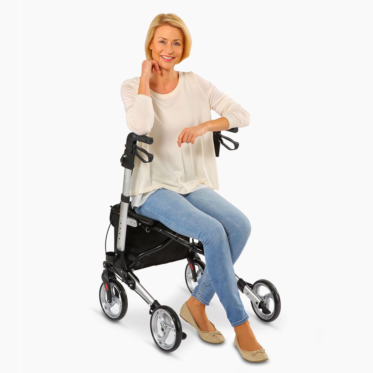 ANTAR Alu Vierrad-Rollator Leichtgewicht AT51006