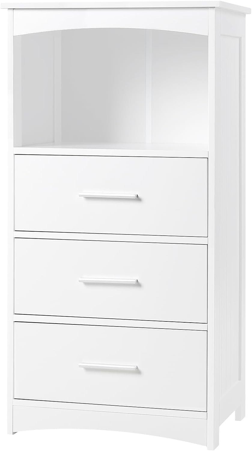EUGAD Badkommode (1 St), Badezimmerschrank mit 3 Schubladen 1 offenem Fach