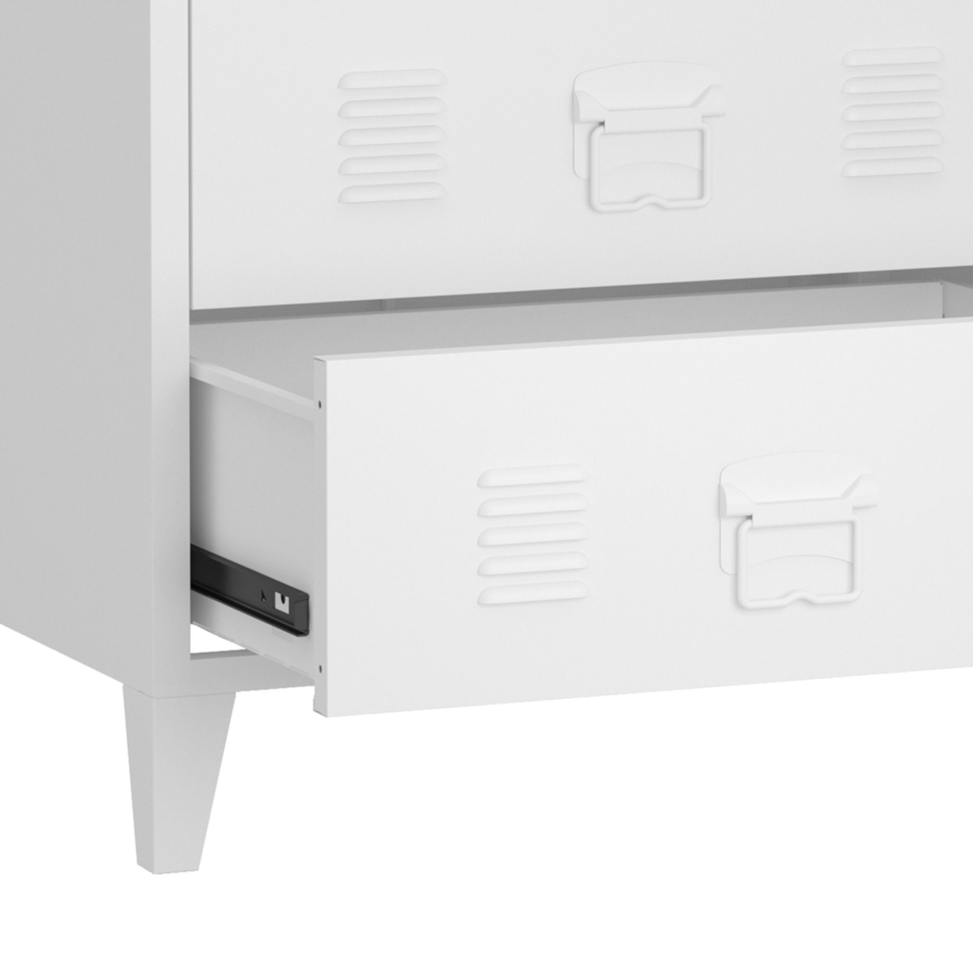 en.casa Mehrzweckschrank Hämeenlinna Schubladenschrank 60x40x72 cm Weiß