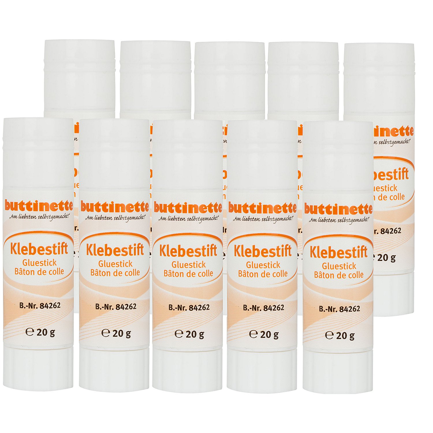 buttinette Klebestift, 20 g, 10 Stück