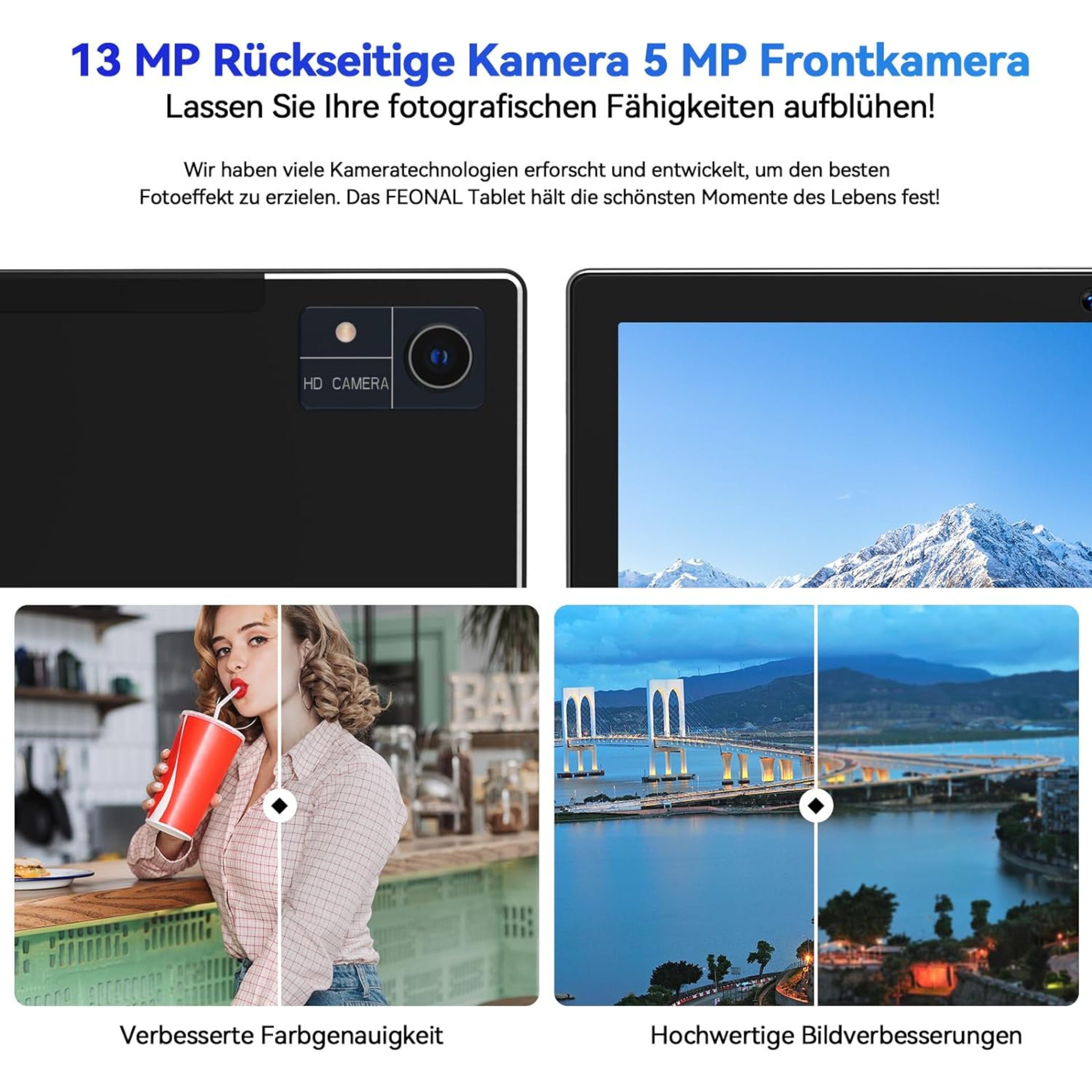 Manike P98, Dual SIM, 8GB RAM + 128GB ROM, 4G (LTE) Tablet mit tastatur Tablet (10,4