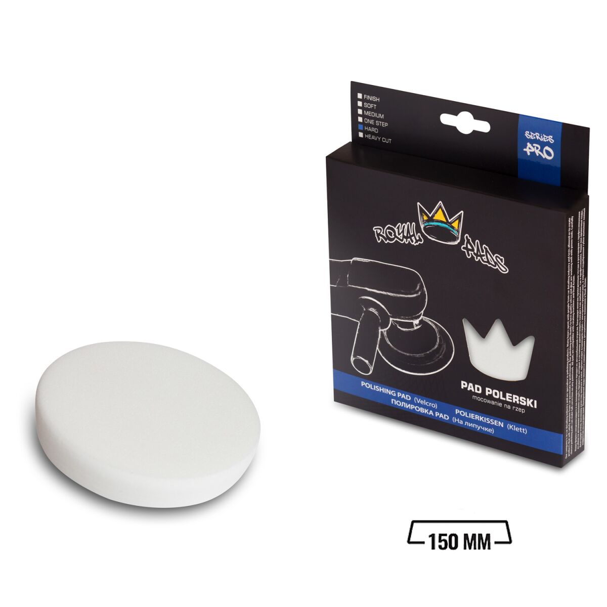Royal Pads - PRO Hard Schaum-Polierpad 150mm weiß