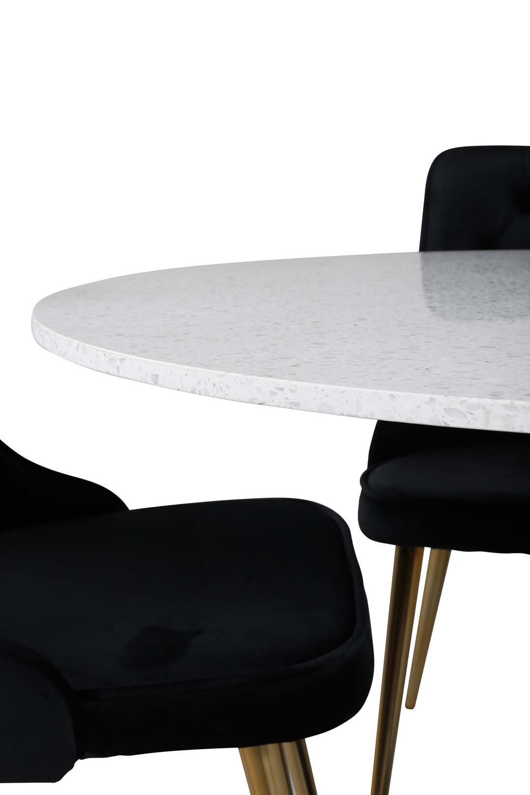 ebuy24 Essgruppe Razzia Essgruppe Tisch weiß und 4 Velvet Deluxe St