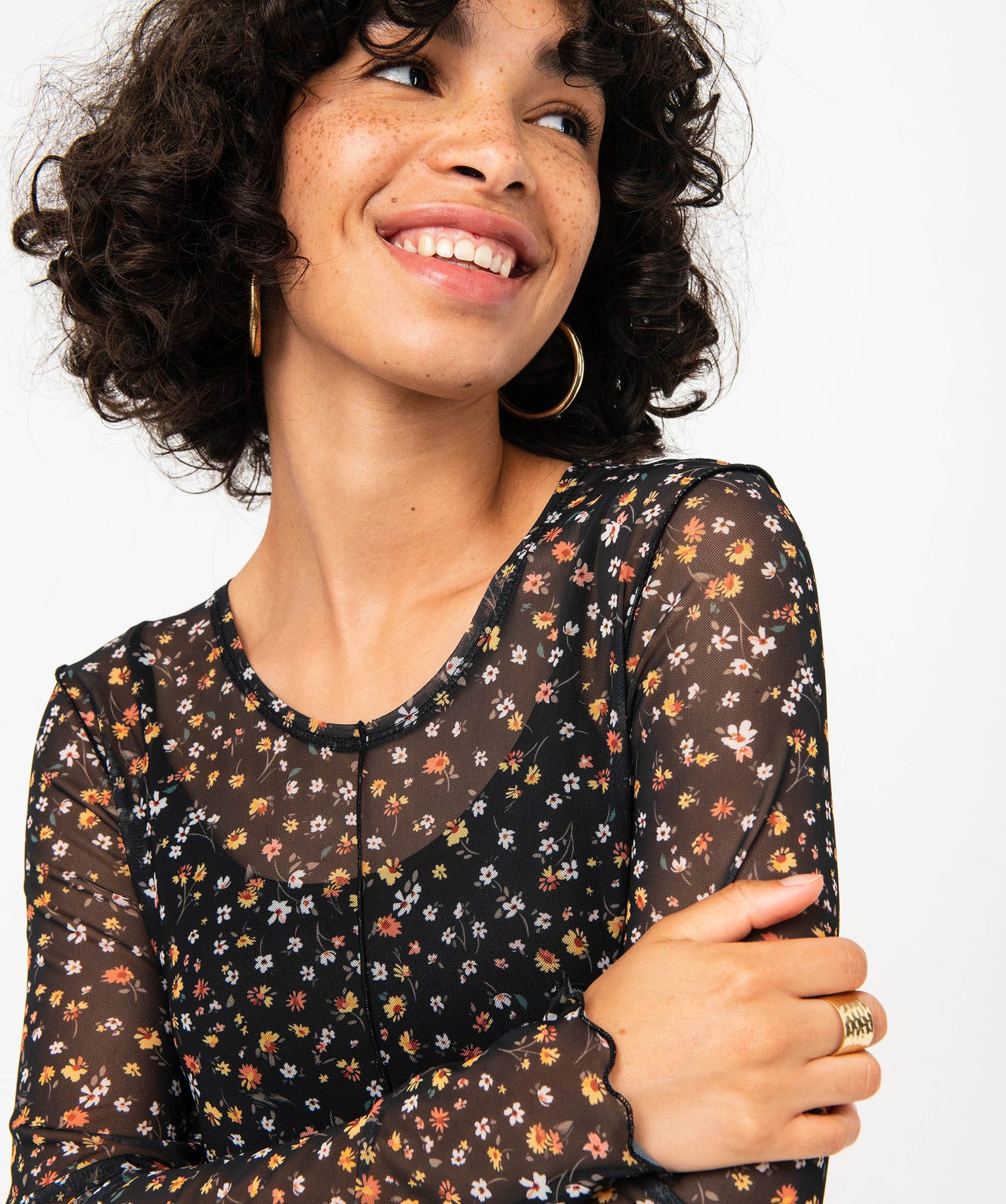 Robe en voile à motifs fleuris femme imprime | GEMO