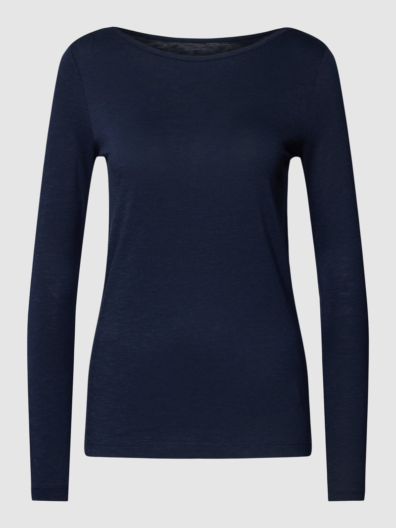 Longsleeve mit U-Boot-Ausschnitt in marineblau