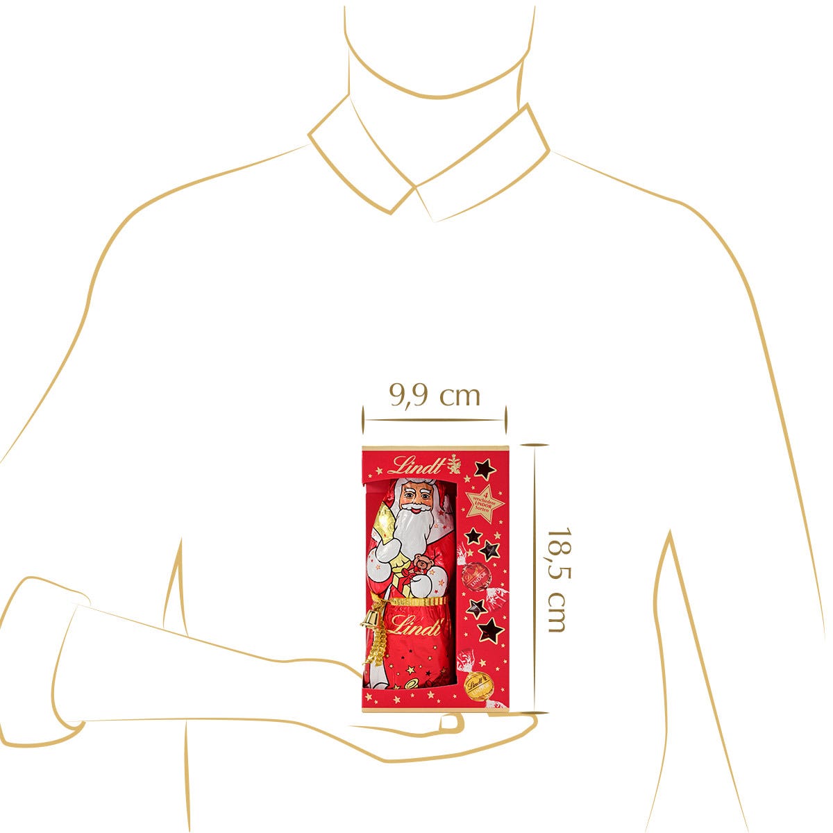 Weihnachtsmann LINDOR Geschenk, 197g