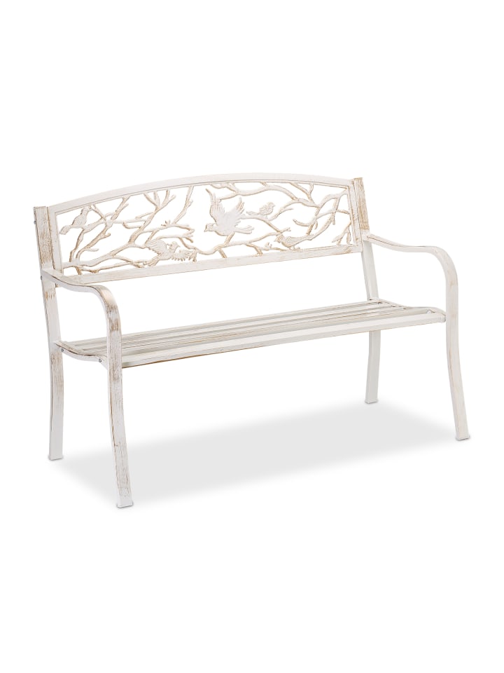 relaxdays Gartenbank 2 Sitzer in Weiß-Bronze günstig kaufen onesize
