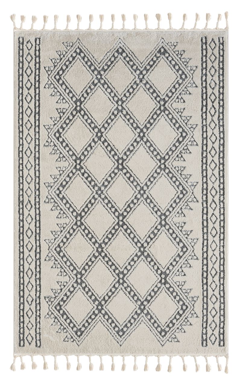 MyFlair Teppich Moroccan Joy, 140 cm x 200 cm, Farbe weiß, rechteckig, Florhöhe 19mm