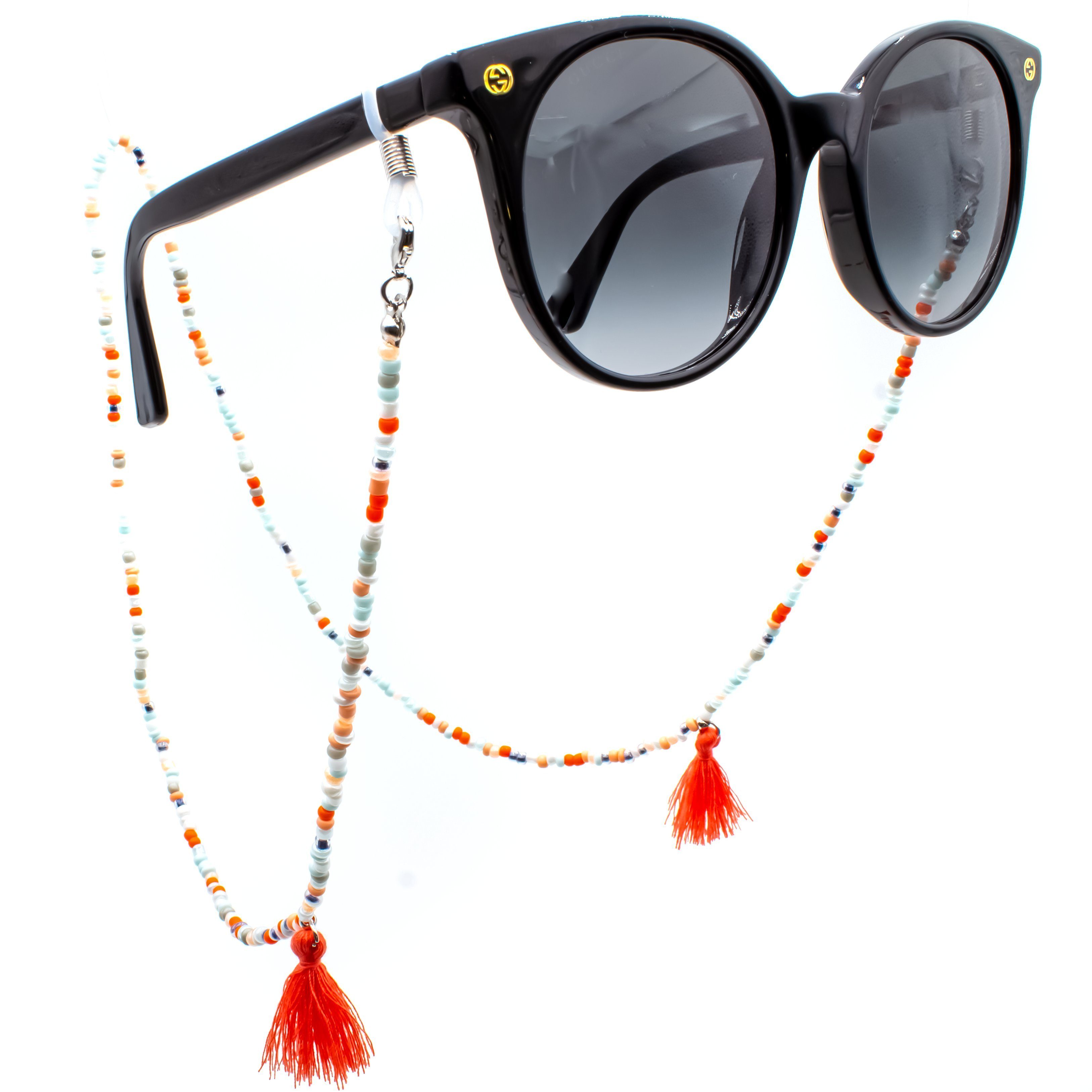 GERNEO Brillenband GERNEO® - Ibiza - Premium Brillenband & Brillenkordel Maskenhalter, Lesebrille & Sonnenbrille - Perlenkette mit bunten Perlen und Pusteln