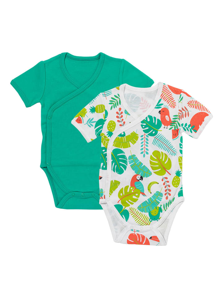 Schlummersack Bio Baby-Wickelbodys kurzarm 2er-Pack in Grün günstig kaufen