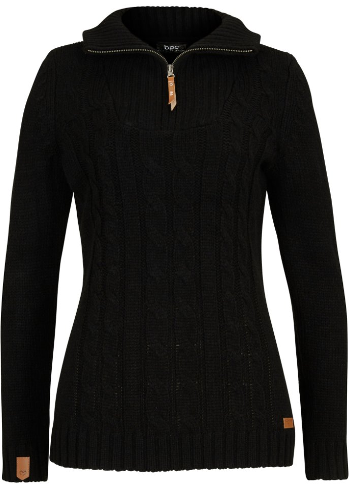 Troyer Pullover mit Zopfmuster