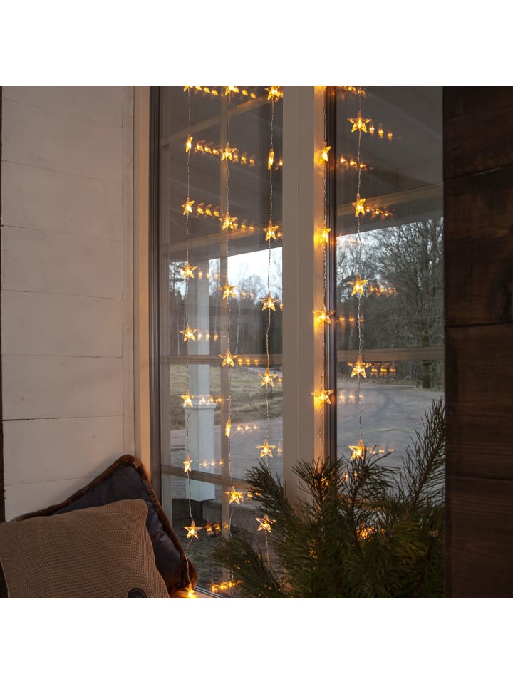 MARELIDA LED Lichtervorhang Sterne 50 leuchtende Sterne 90x200cm in transparent günstig kaufen onesize