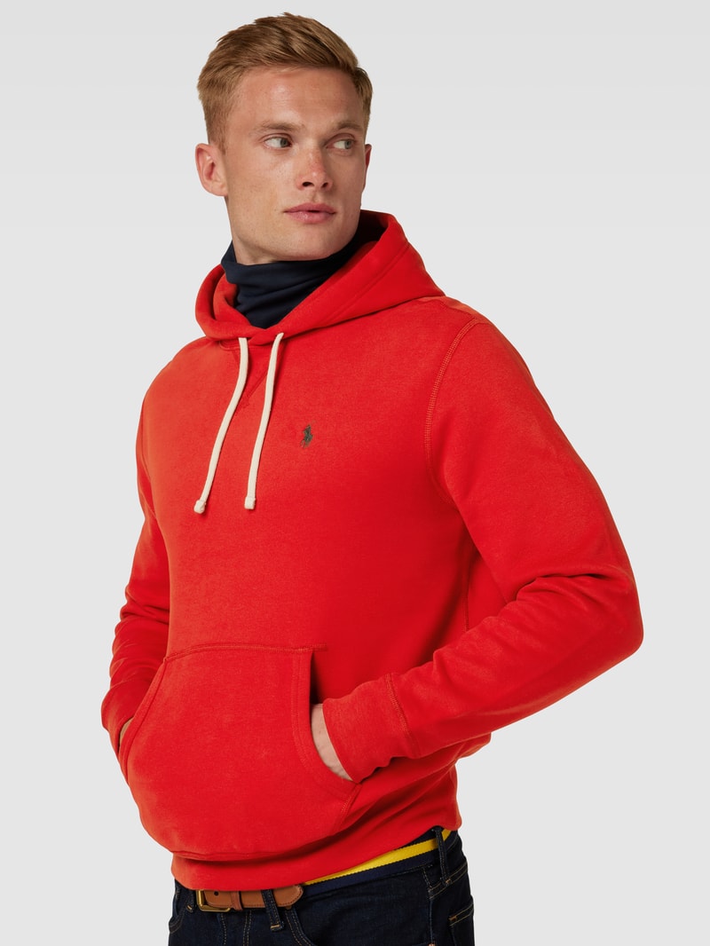 Hoodie mit Label-Stitching in orange
