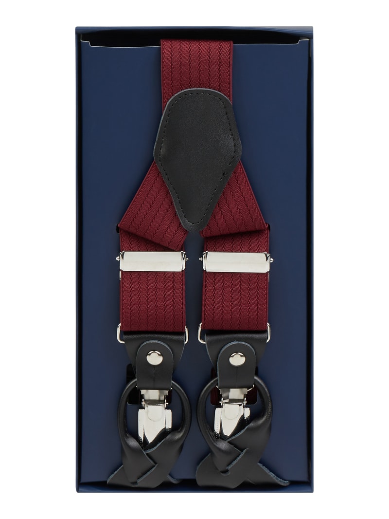 Hosenträger in Y-Form in bordeaux rot