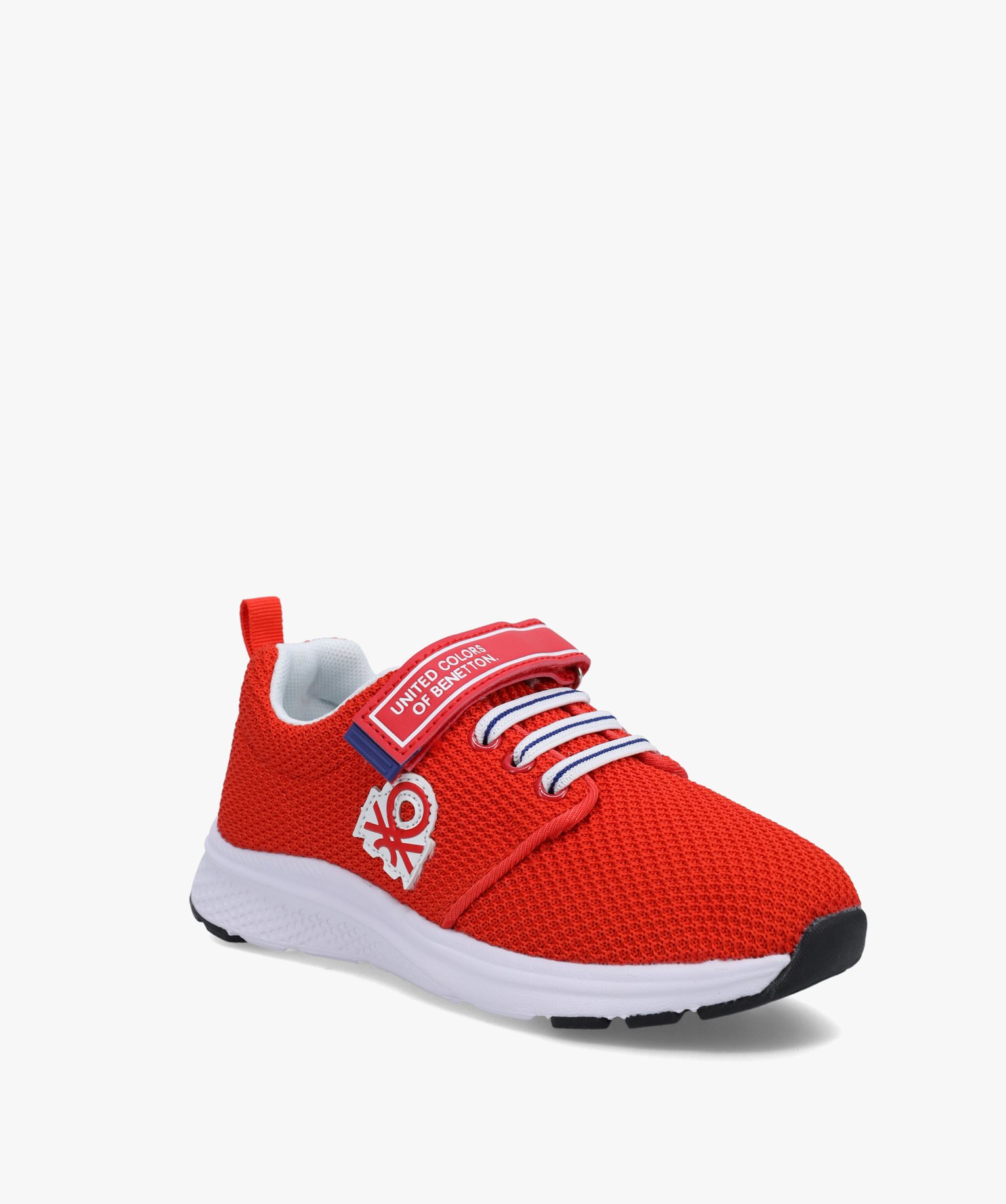 Baskets Garçon running dessus maille unie - Benetton rouge | GEMO