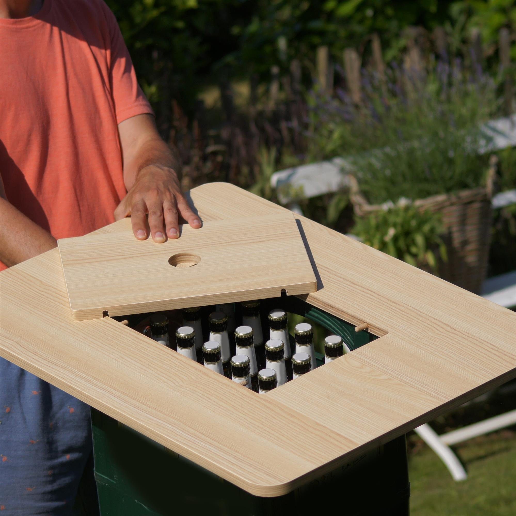 UNUS GARDEN Stehtisch Bierkasten-Tischaufsatz für einen Stehtisch aus Holz (1-St)