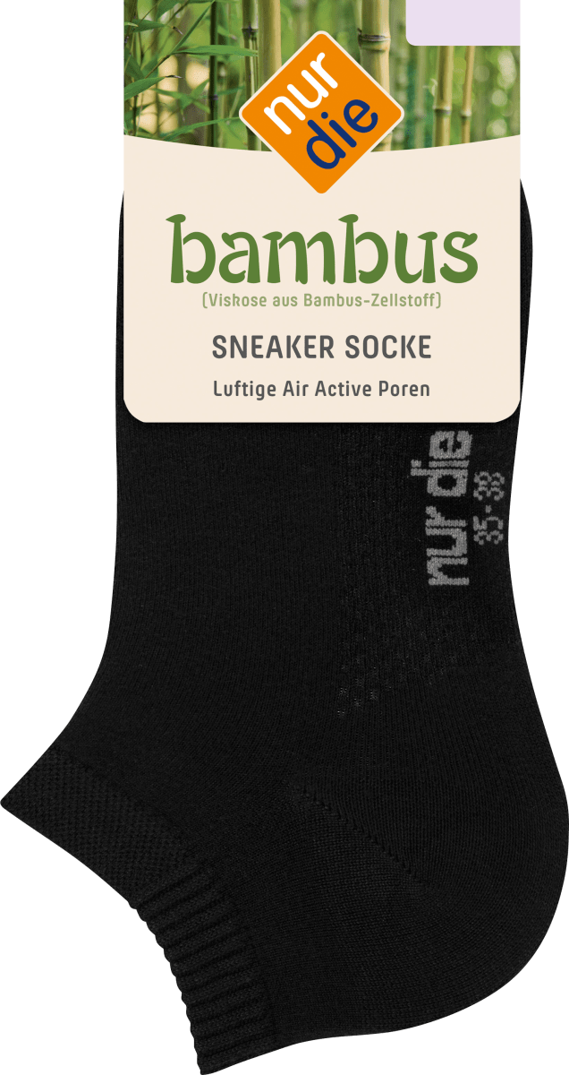 Sneaker Socken Bambus schwarz Gr. 39-42, 1 St