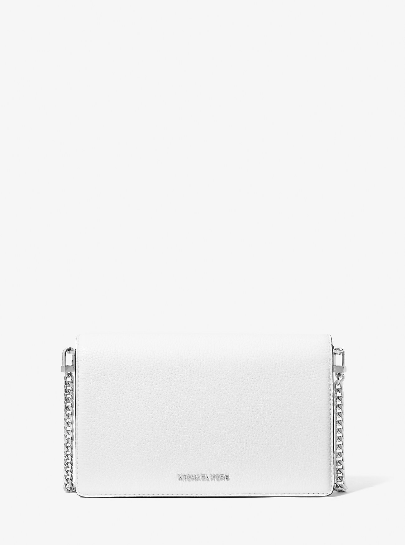 Jet Set Medium Pebbled Leather Crossbody Bag - OPTIC WHITE