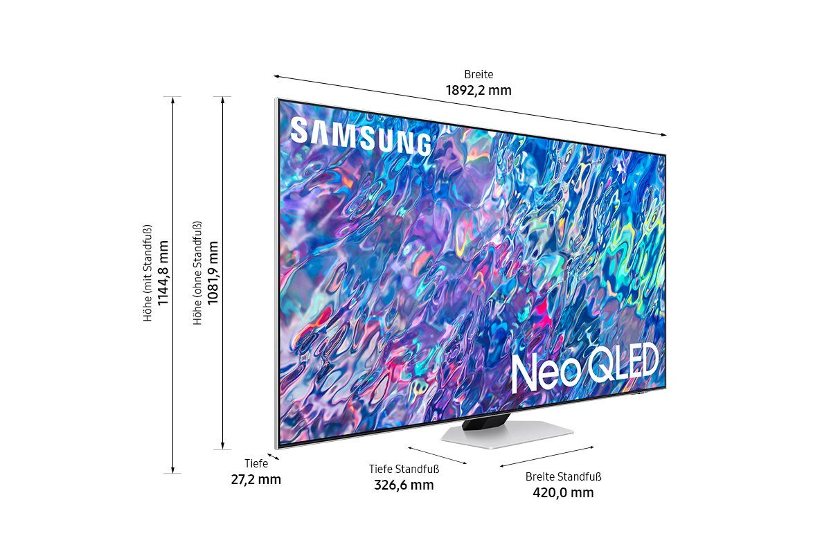 Samsung GQ85QN85BAT QLED-Fernseher (214 cm/85 Zoll, 4K Ultra HD, Smart-TV, Quantum Matrix Technologie mit Neo Quantum 4K,HDR 1500,Supreme UHD)
