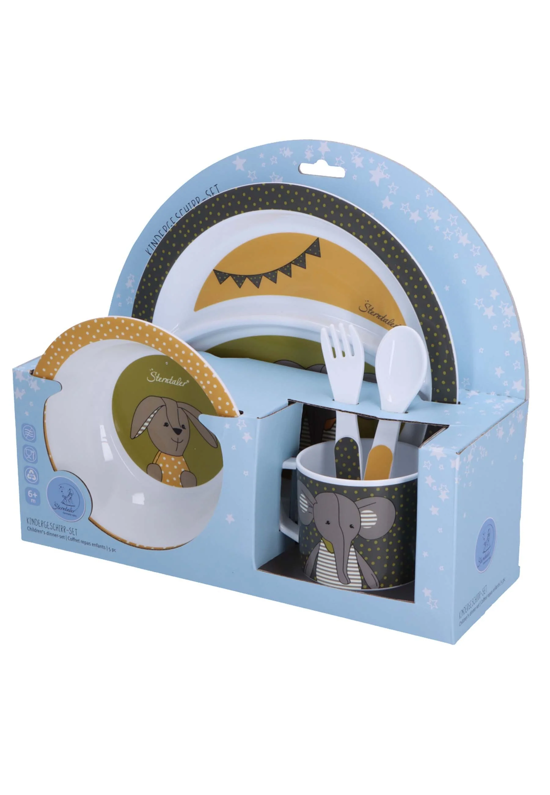 Kindergeschirr-Set Elefant Eddy + Hase Happy