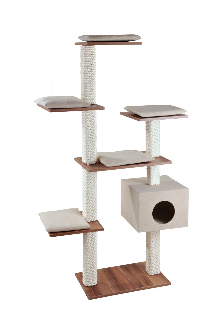 Rohrschneider Kratzbaum Cosy Walnussdekor-Kissen sand