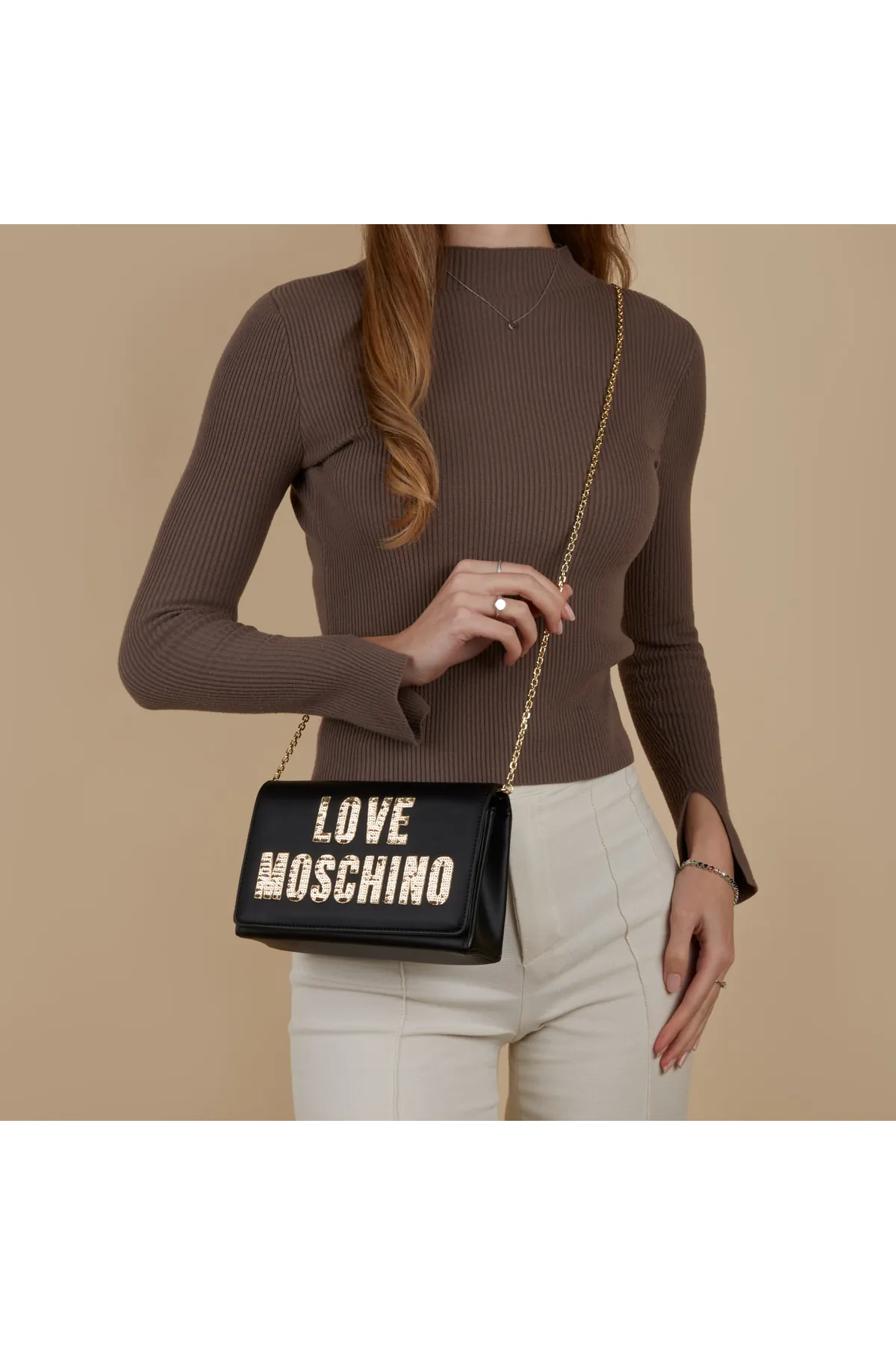 1'ASLAN  Love Moschino Damen Umhängetasche Schwarz JC4293PP0IKK100A