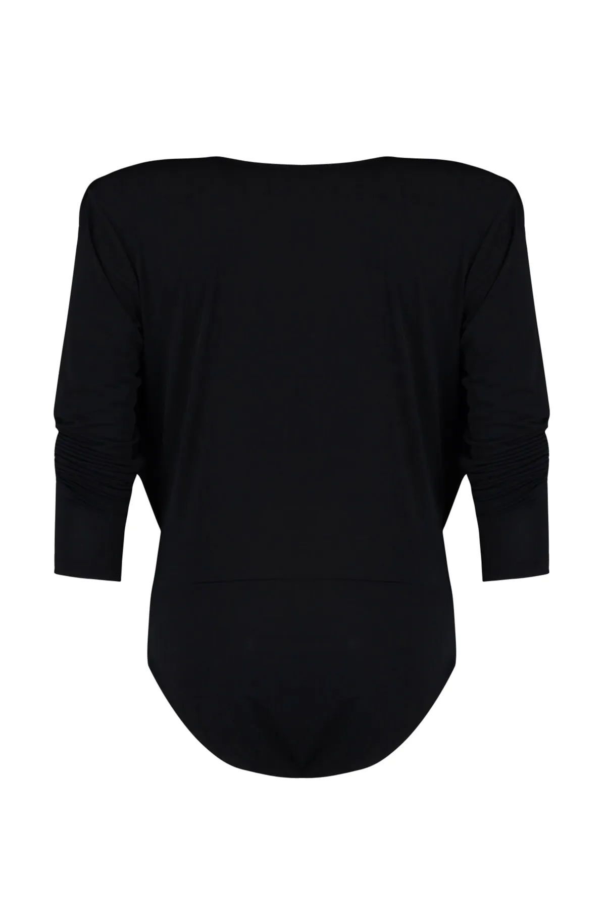 Trendyol Curve  Schwarzer wattierter zweireihiger Strickbody mit Druckknopfverschluss TBBAW23CS00014