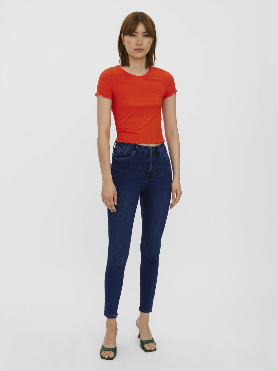 VMSOPHIA Hohe Taille Slim Fit Jeans