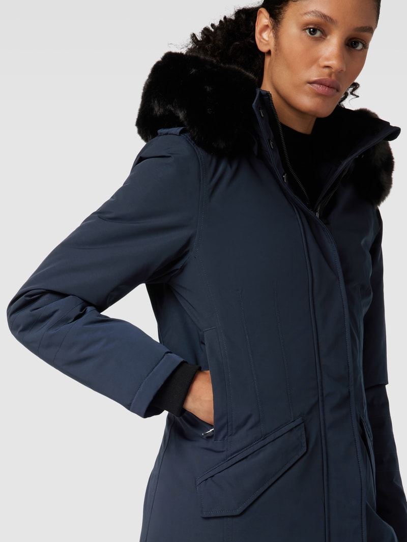 Funktionsjacke mit abnehmbarer Kapuze Modell 'Domino' in dunkelblau