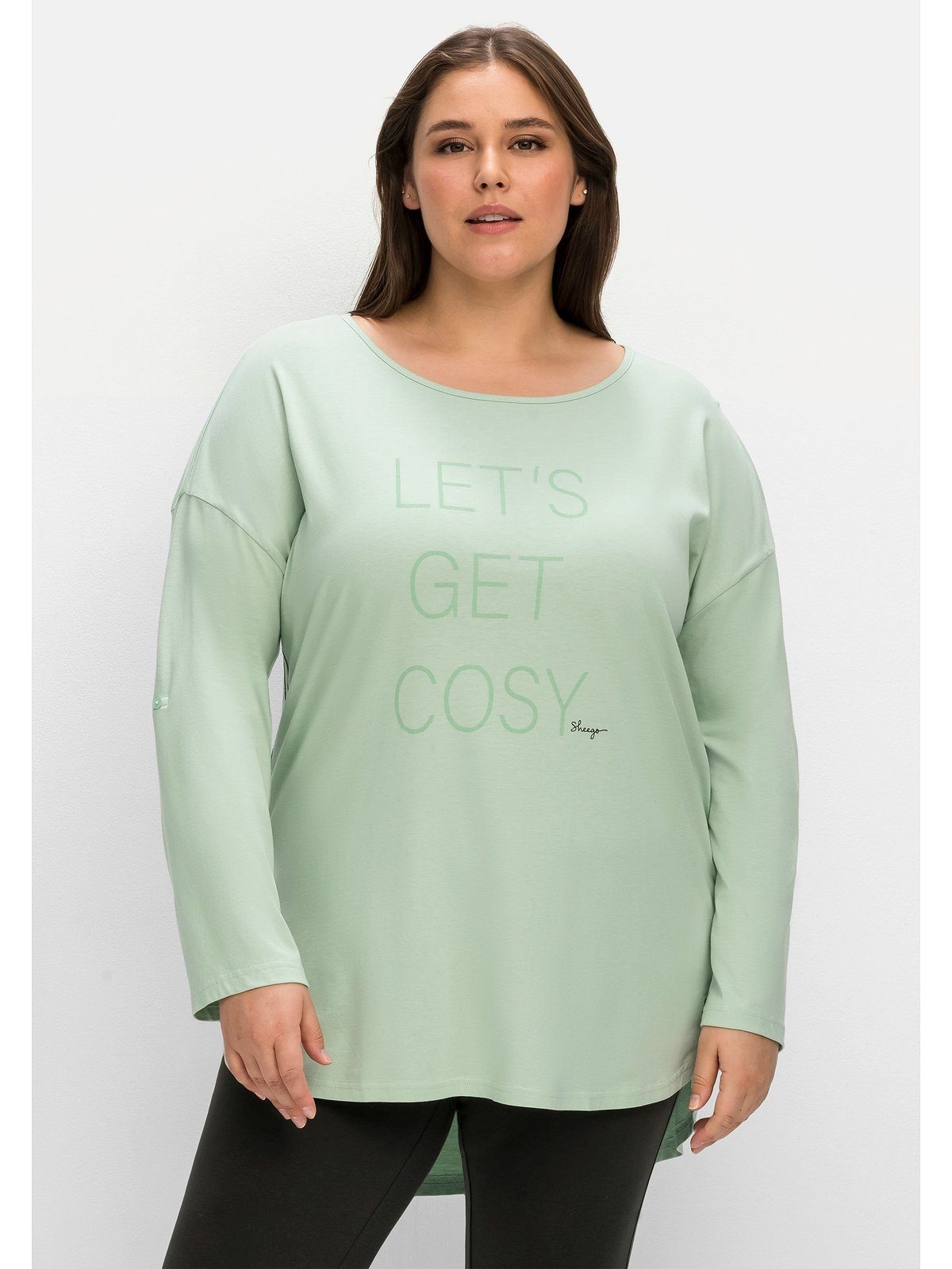 Sheego Yoga & Relax Shirt Große Größen mit verlängerter Rückenpartie