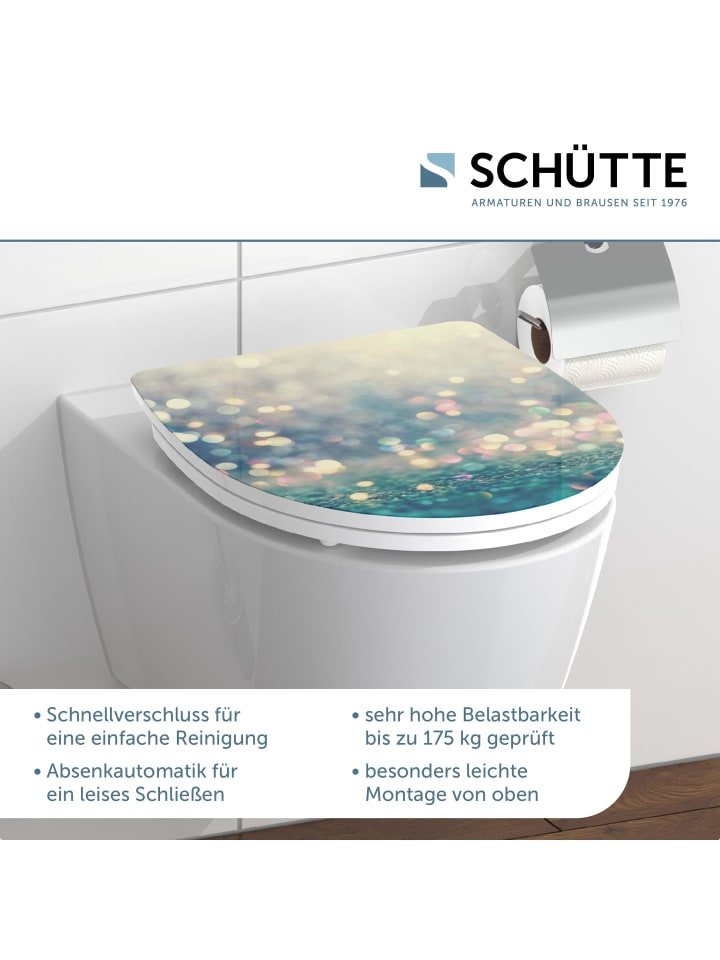 Schütte Duroplast WC Sitz MAGIC LIGHT mit Absenkautomatik - (L) 45 x (B) 37 x (H) 4 cm günstig kaufen onesize