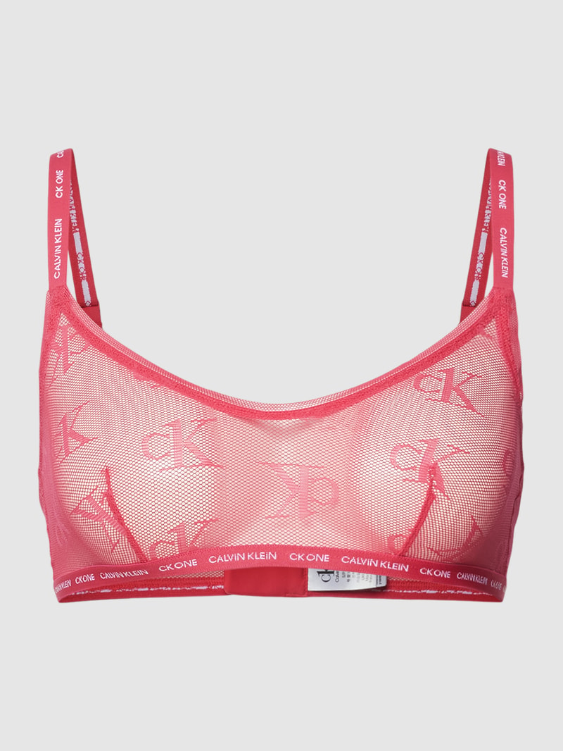 Bralette mit Logo-Bund Modell 'Mesh' in pink