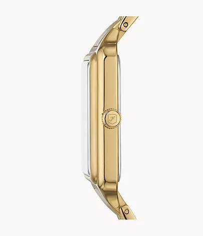 Fossil Uhr Raquel 3-Zeiger-Werk Datum Edelstahl goldfarben