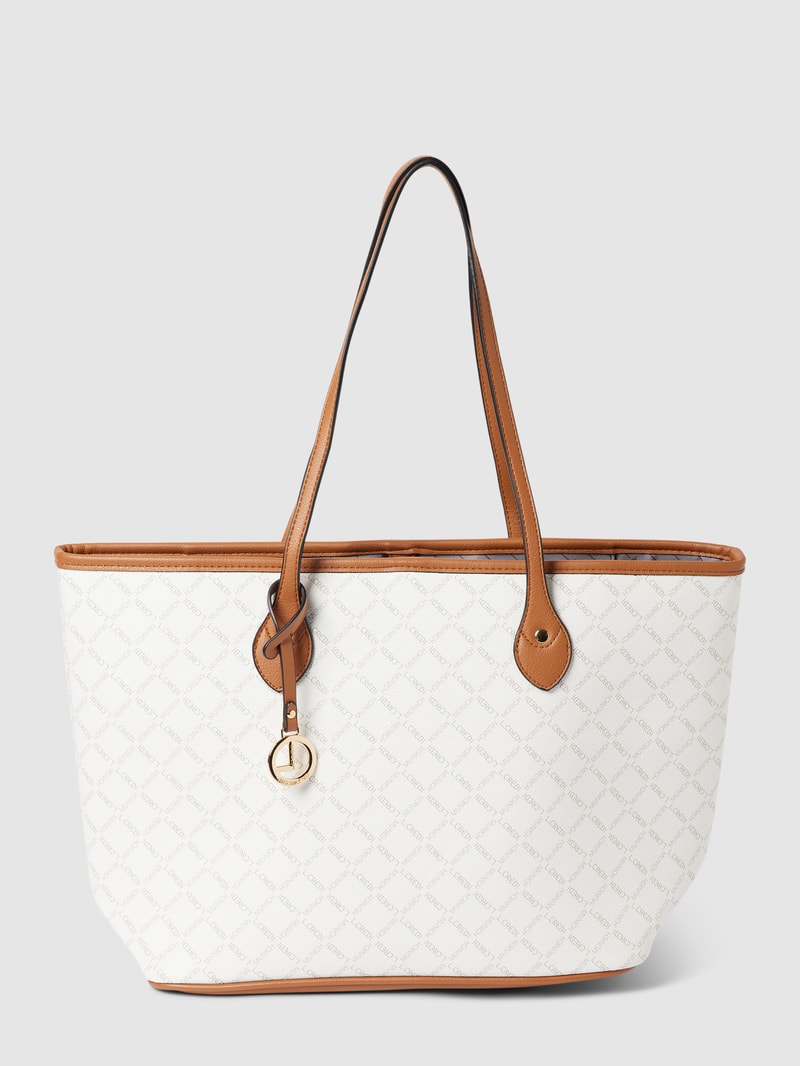 Shopper mit Label-Print Modell 'FILIBERTA' in ecru