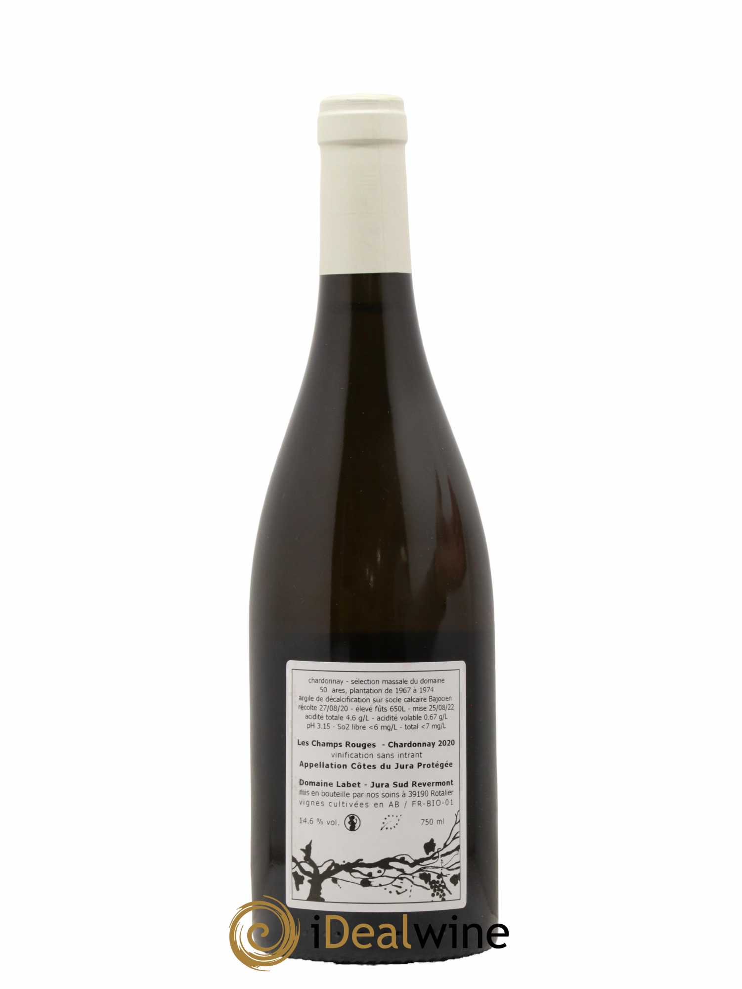 Côtes du Jura Chardonnay Les Champs Rouges Labet (Domaine)  2020 - Lot de 1 Bouteille