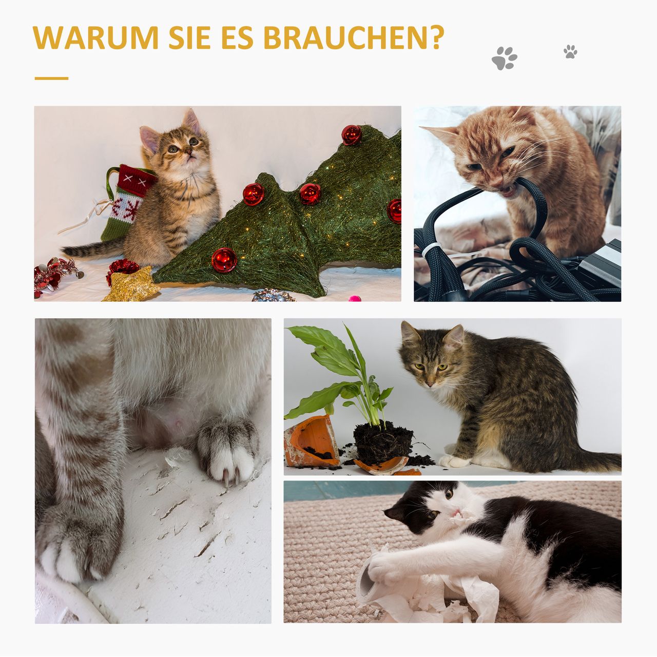PawHut Kratze Brett Kratzbaum Katzenspielzeug Sisal Polyester Grau