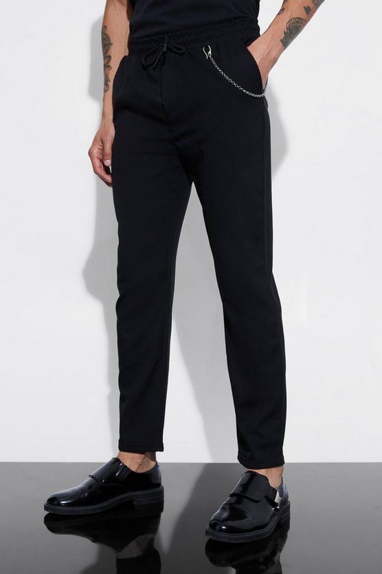 Smarte Hose mit elastischem Bund und Ketten-Detail