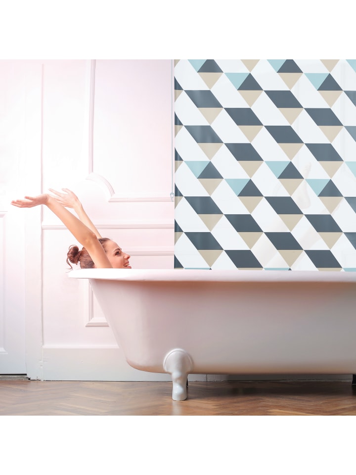 relaxdays Duschrollo Triangle in Bunt - (B)120 x (H)240 cm günstig kaufen onesize