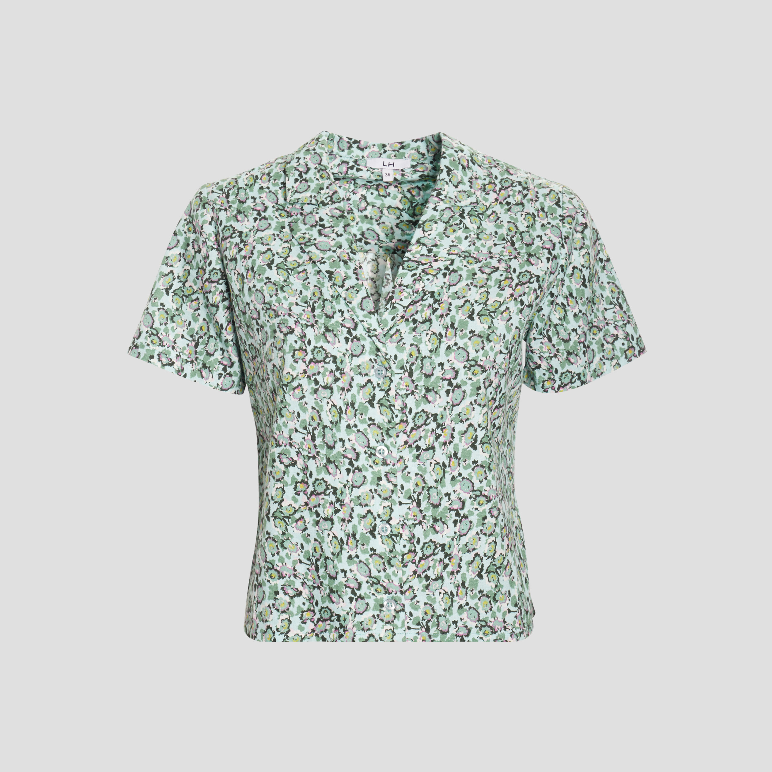 Chemise cropped coton vert femme | La Halle