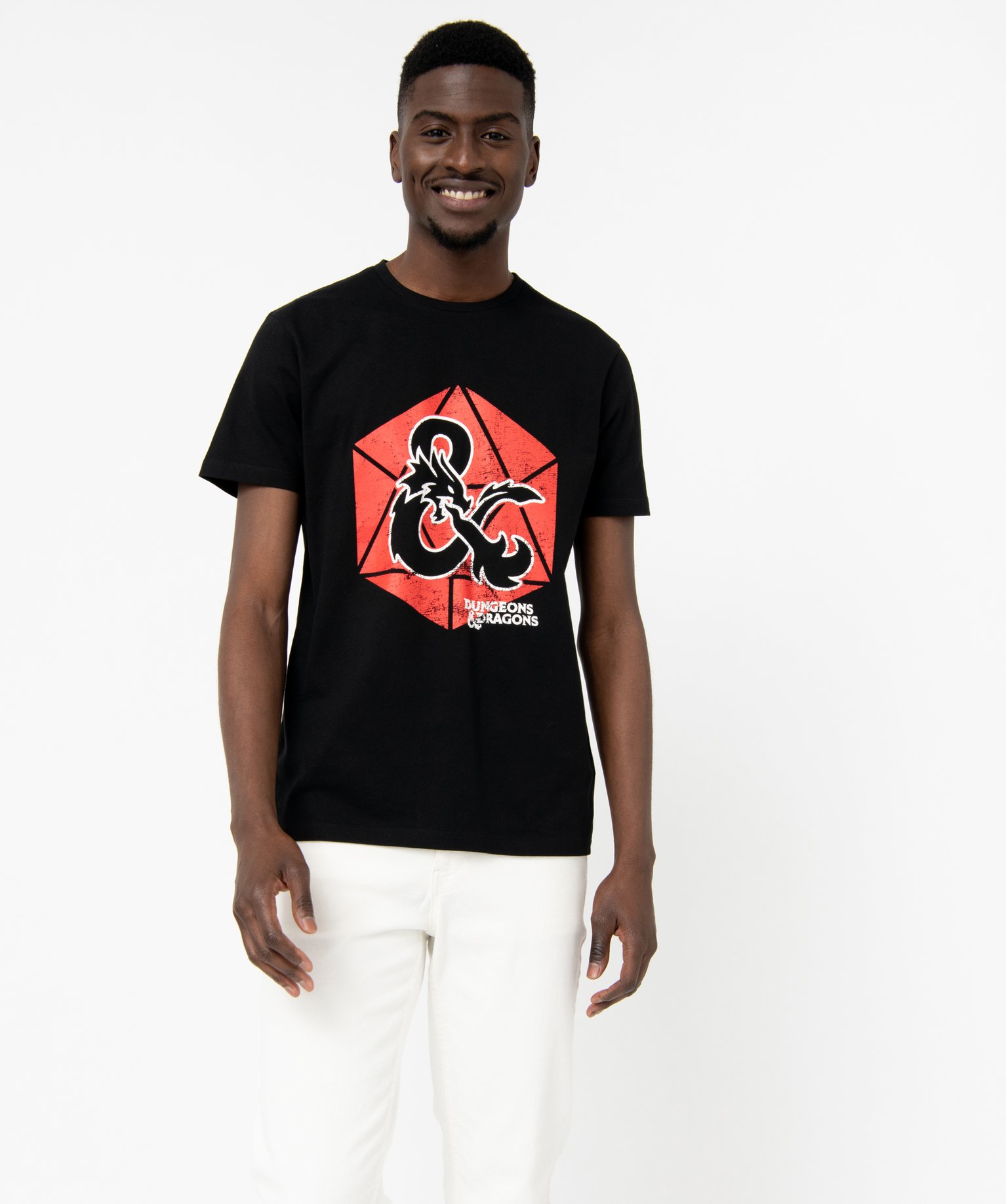 Tee-shirt manches courtes imprimé homme - Donjons & Dragons noir | GEMO