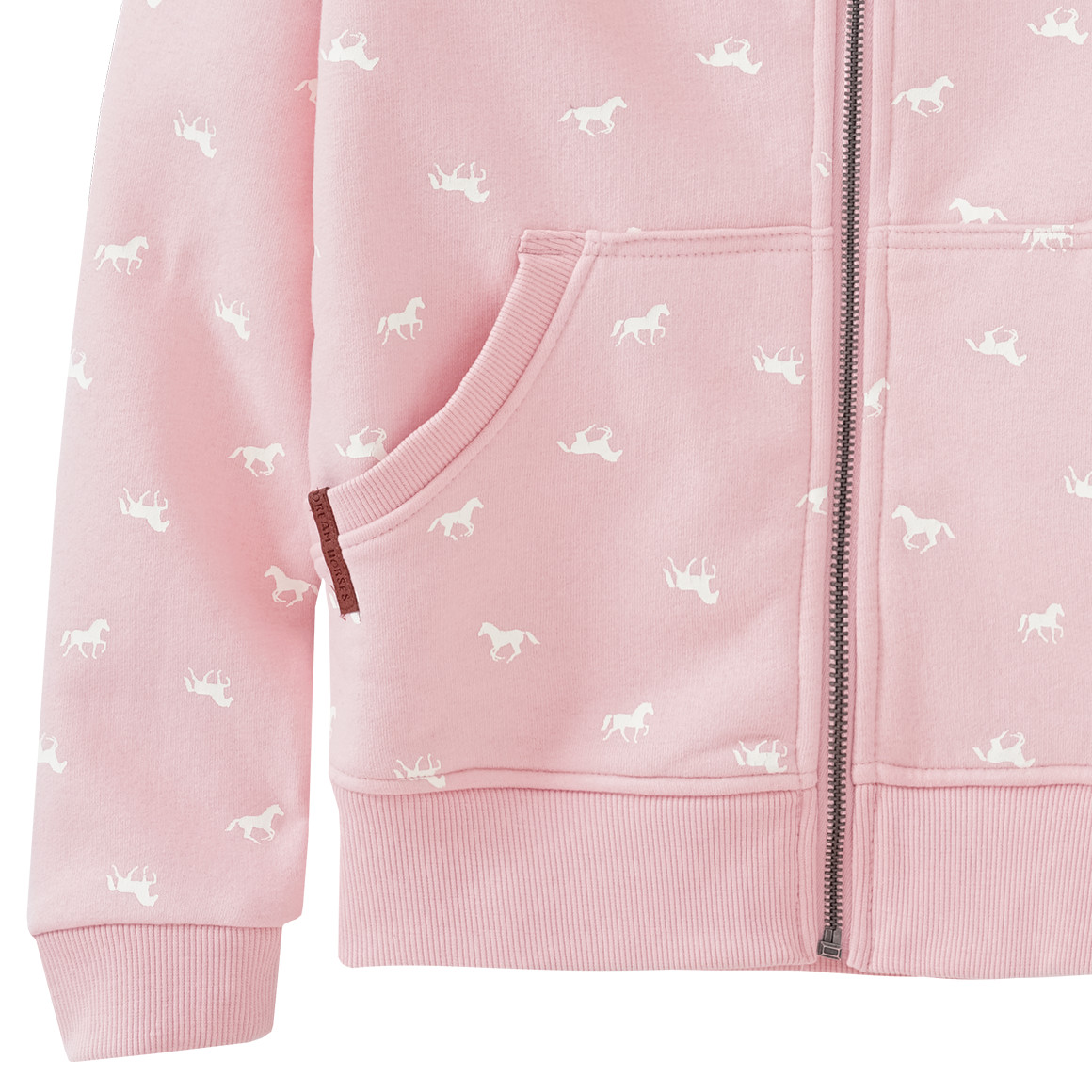 Mädchen Sweatjacke mit Pferde-Allover