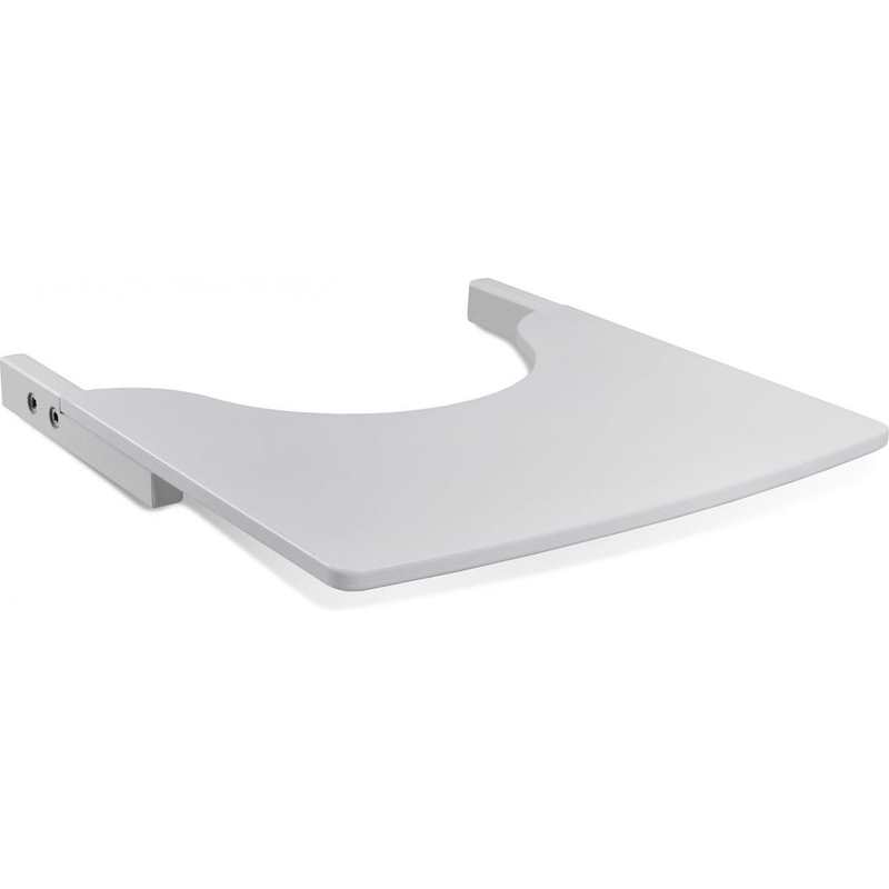 Chaise haute avec attache bébé et plateau blanc