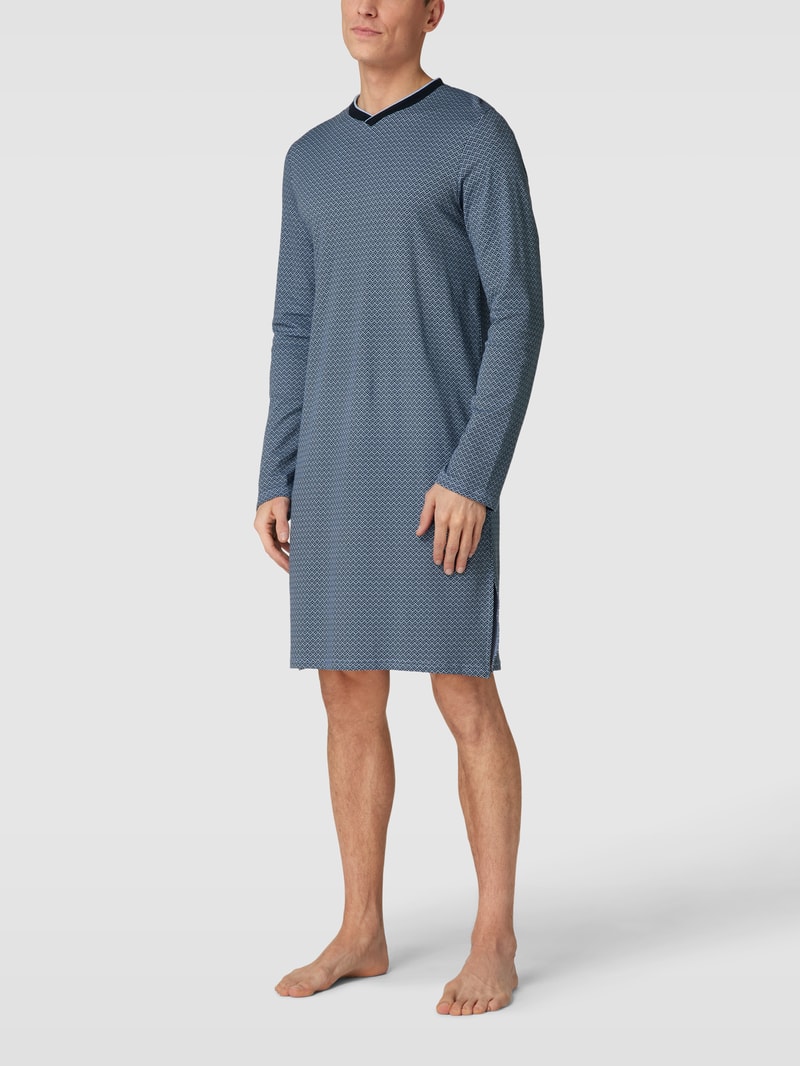 Nachthemd mit Allover-Muster Modell 'Fine Interlock' in hellblau