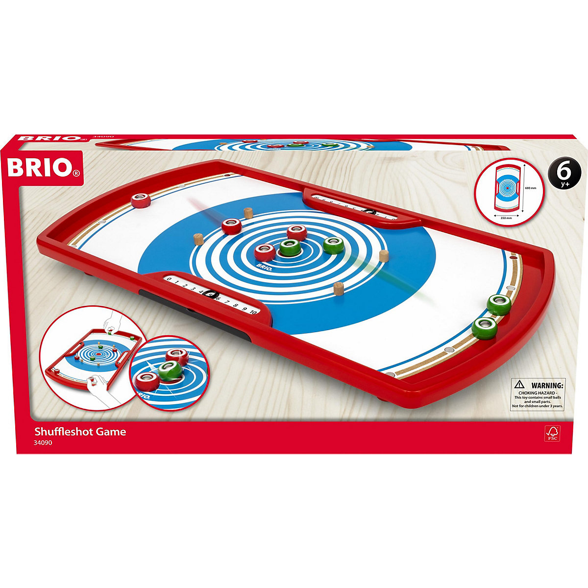 BRIO 34090 Shuffleshot - Spannendes Geschicklichkeitsspiel für 1-4 Spieler - Empfohlen ab 6 Jahren