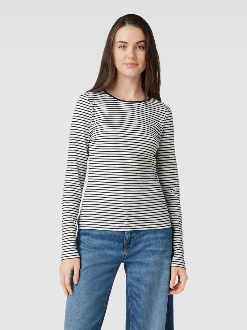 Longsleeve mit Streifenmuster in marineblau
