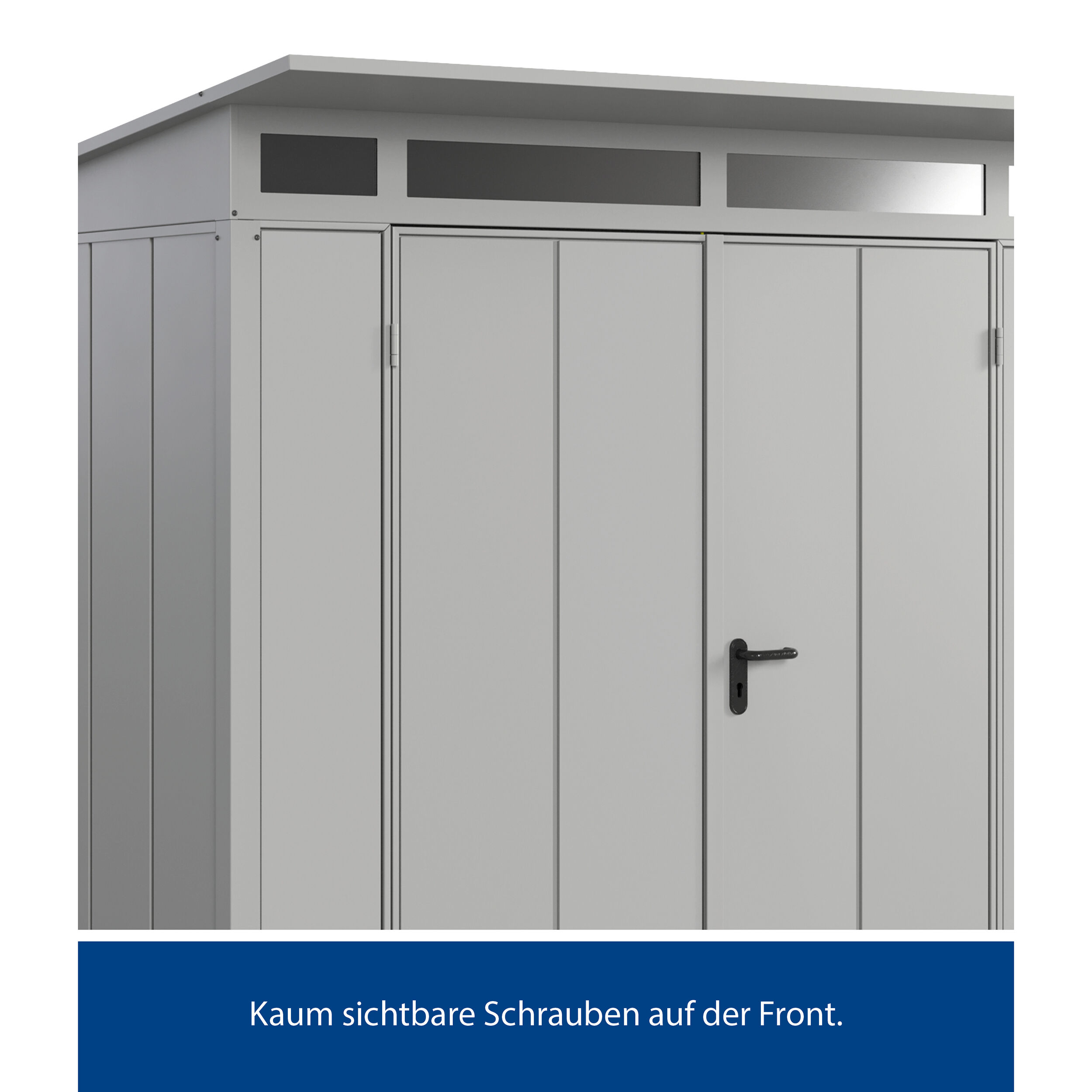 Set Berry Modern-P,Typ 2 Gerätehaus - Weißaluminium