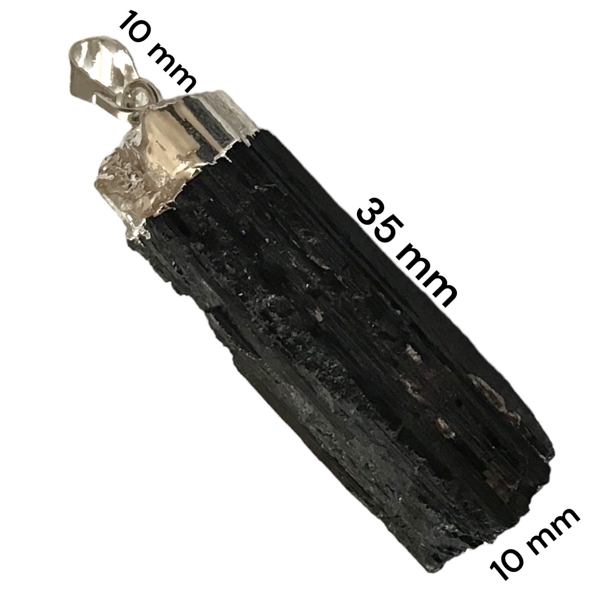 Steinfixx® Amulett Set Silberner Turmalin (Schörl) Schutzanhänger - natürliches Schutzamulett (Set Anhänger und Kette, 1-tlg., Silberner Turmalin (Schörl) Anhänger, Lederband mit Edelstahl Karabinerhaken), Naturschmuck, Silberschmuck, Schutzamulett