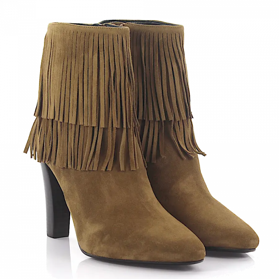 Saint Laurent - Stiefeletten Beige Fransen beige - beige